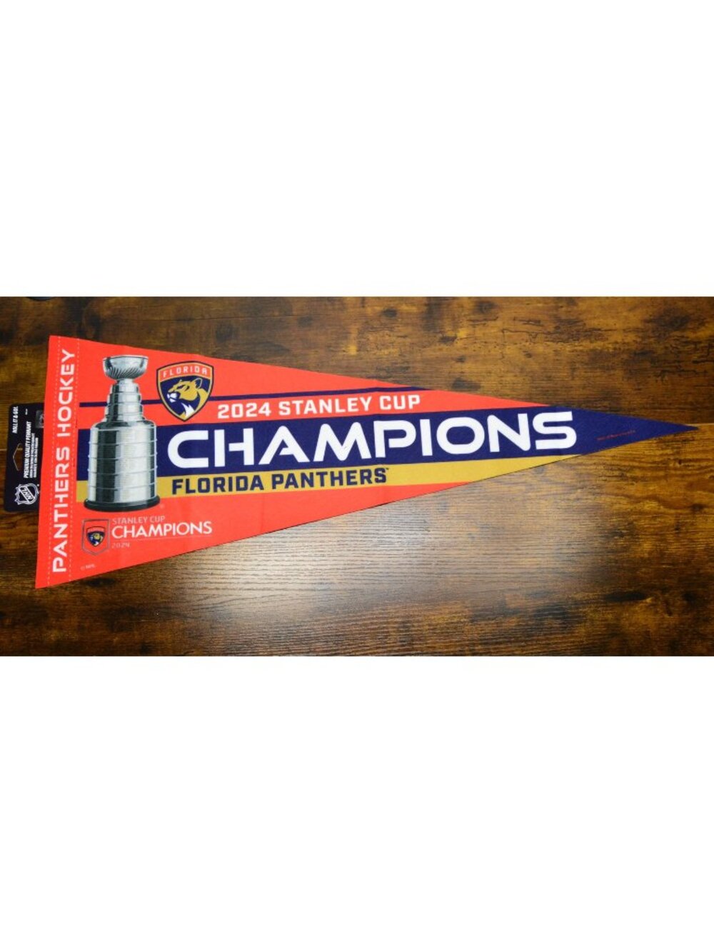 Florida Panthers 2024 Stanley Cup Champions Premium Pennant NHL 29.5 inches